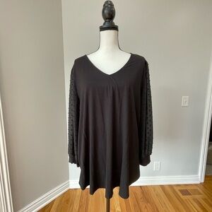 West K size 3X long sleeve black top new with tag
